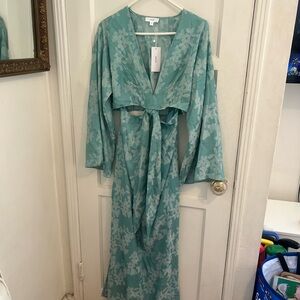 Sexy and whimsical Teal Floral Dress